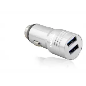Adaptör Araç Şarj ü 2X Usb 3.4A Metal Gümüş