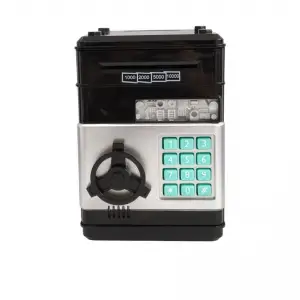 12.5 Cm 3 Adet Atm Kasa Kumbara Siyah