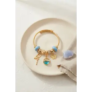 Bileklik Balık ve Tinker Bell Model Mavi Charmlı