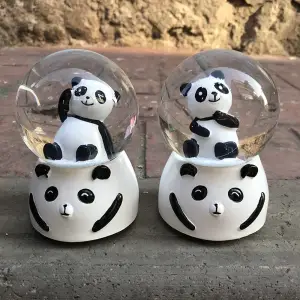 10 X 10 Cm Cam Müzikli Kar Küresi büyük Panda