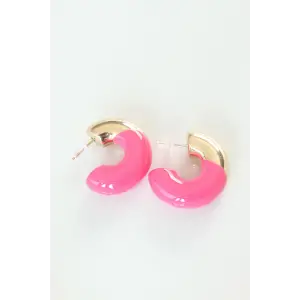 Küpe CCB Pembe Gold Çift Renk