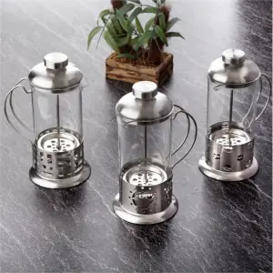 350 ml Ölçülü Çelik Kulplu Cam French Press