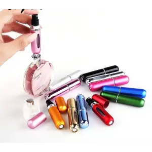 8.1 cm alüminyum Siyah 5ml Ölçülü Cep Parfüm Şişesi