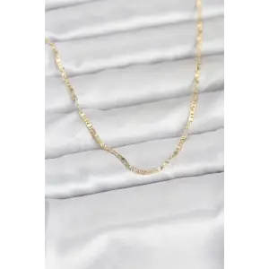 Kadın Kolye CM 14K Gold Renk Yassı Zincir Model 60 cm