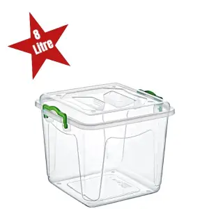 Yeşil Plastik Derin Saklama Kutusu 8 Litre