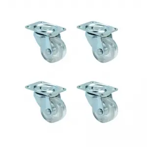 Teker Furç Tablalı Bilyalı 32MM Şeffaf 4 Adet