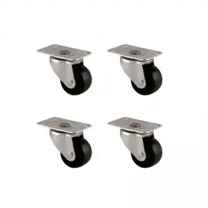 Teker Furç Tablalı Bilyalı 38MM Siyah 4 Adet