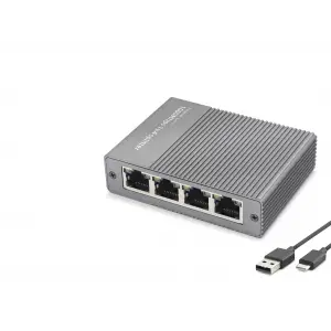 Gigabit Ethernet Switch 5 Port Type C Güç Girişli Gri