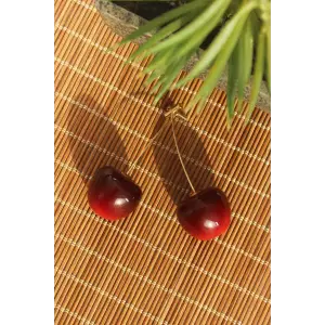 Kadın Küpe Gold Renk Kiraz Model