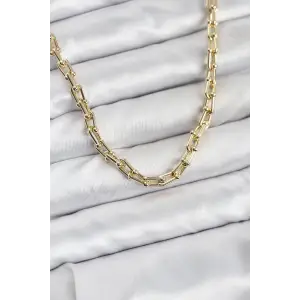 Kadın Kolye Gold Renk Pirinç Tifani Model
