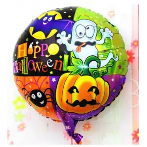 Halloween Örümcekli Kabaklı Folyo Balon 18 inç Çeşidi