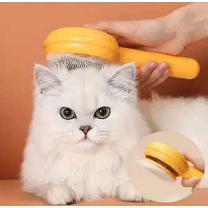 Kullanıma Uygun Hamburger Şekilli Otomatik Temizlenen Evcil Hayvan Tarağı