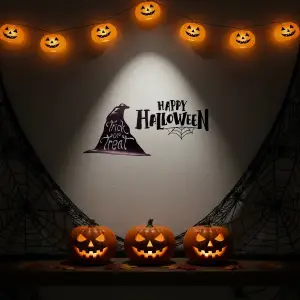 57 cm Cam Happy Halloween Temalı Duvar Stickerı