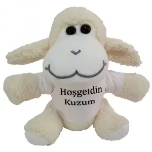24 Cm Hoşgeldin Kuzum Tişörtlü Peluş Kuzu