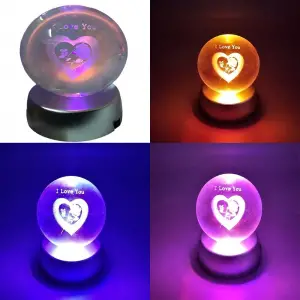 8 Cm 3 Adet I Love You Tasarım Işıklı Küre