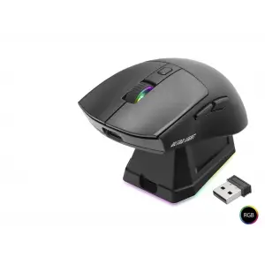63 X 38 Mm 300 Mah Kablosuz Rgb Mouse Şarj Standlı Siyah MF1215B
