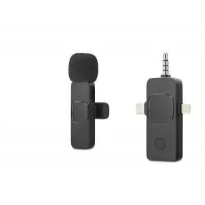 3.5 Mm Ölçülü Kablosuz Yaka Mikrofonu Type c Lightning Siyah