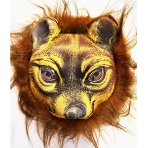Maske Kahverengi Saçlı Kaplan Aslan Leopar si Mega Peluş 32 No