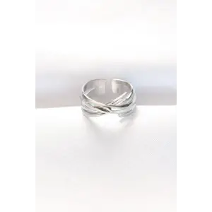 Yüzük Kalın Silver Renk ayarlı