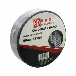 50 mm Ölçülü Kaydırmaz Siyah Bant X 25 mt