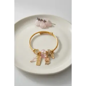 Bileklik Kedili Model Pembe Charmlı