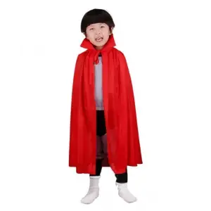 Pelerin Kırmızı Renk Yakalı Çocuk Boy 90 cm
