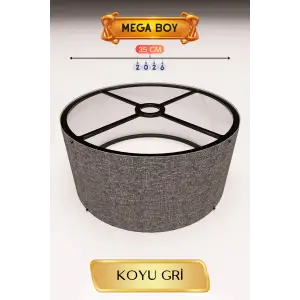 35 CM Ölçülü Koyu Gri Lambader Başlığı Mega Boy