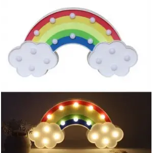 30x16 cm 2 adet Kullanıma Uygun Led Işıklı Gökkuşağı Gece Lambası