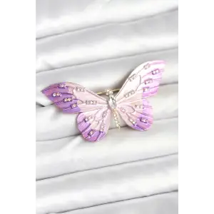 Pirinç Lila Renk tasarım Broş