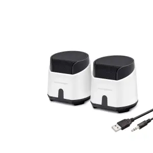Hoparlör Masaüstü 1+1 USB + 3.5mm Beyaz HD6024W