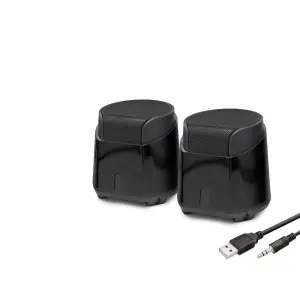 Hoparlör Masaüstü 1+1 USB + 3.5mm Siyah