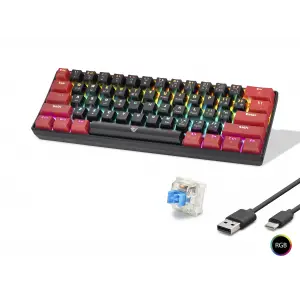 1.5 Metre Mekanik Rgb Klavye Blue Switch Siyah Kırmızı MF1701BR