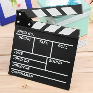 20 Cm Ahşap Küçük Dekoratif Sinema Klaket