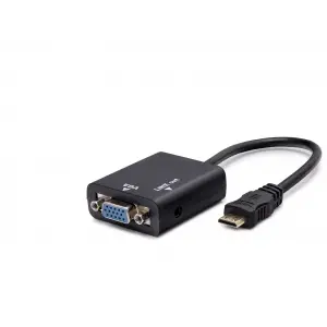 Kompakt Hdmi To Vga Ses Çıkışlı Görüntü Dönüştürücü Siyah