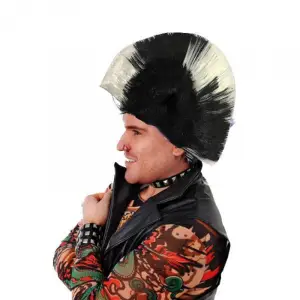 70 li Mohican Mohawk Punk Peruk 80 li Yıllar Peruk tasarım 5
