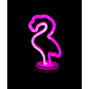Kullanıma Uygun Neon Işıklı Flamingo Yazılı Masa Gece Lambası