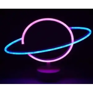 Kullanıma Uygun Neon Işıklı Satürn Lamba