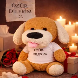 Oyuncak Özür Dilerim Tişörtlü Peluş Köpek