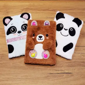 21 X 15 Cm 75 Sayfa Defter Panda Tasarımlı Peluş