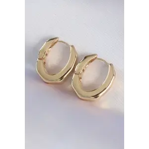 Küpe Pirinç Gold Renk Kalın Kemik Model