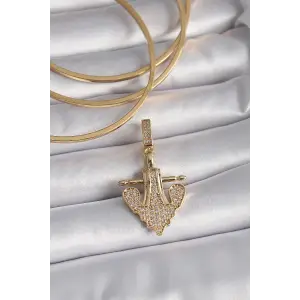 Pirinç Pirinç Gold Renk Zirkon Taşlı Çapa tasarım Ajda Charm