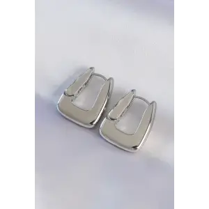 Küpe Pirinç Gümüş Renk Kalın