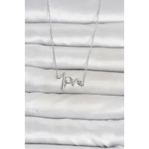 Kadın Kolye Pirinç Gümüş Renk Kalp Ritmi Model