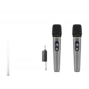 6.35 Mm Ölçülü Profesyonel Kablosuz Uhf 2 Mikrofonlu Set Gri G