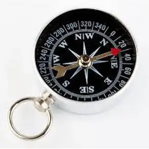 5 x 5 Cm Paslanmaz Çelik Beyaz Pusula Kulplu Metal Pusula G 34