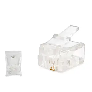 RJ11 Konnektör 2 Pın Lü Paket Şeffaf