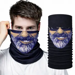Maske Sakallı Yüz Desenli Baf Buff Çok Amaçlı Boyunluk ve 1 No