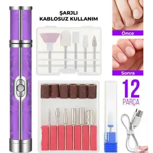 Kullanıma Uygun Şarjlı Manikür Pedikür Tırnak Bakım Seti
