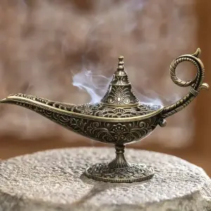 4x7 cm Metal Sihirli Lamba Tasarımlı Tütsülük