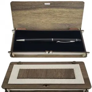 17 Cm Ahşap Kalem Siyah Dokunmatik Touchpen